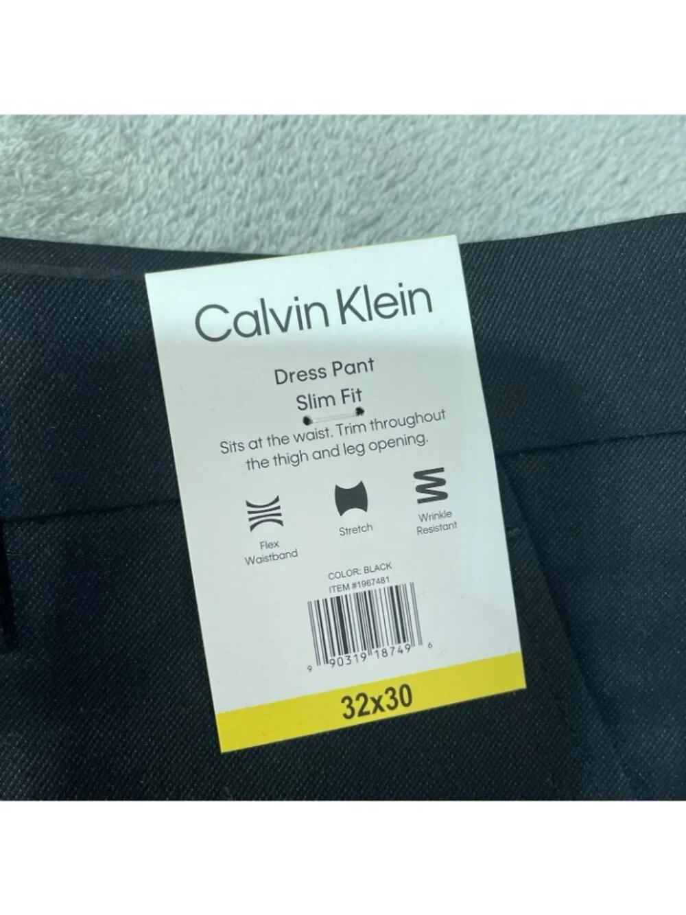 NWT Calvin Klein Slim Fit Men's 32x30 Black Dress Pants